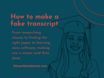 drawing of graduate for a blog post banner about how to make transcript