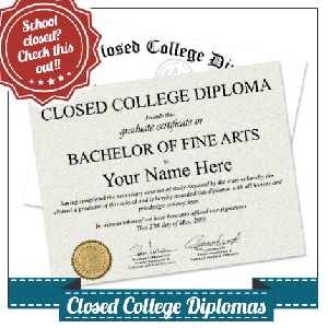 diploma from closed college