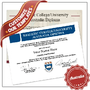 Two diplomas from Australia university featuring real college classes with crests and complete arts of science details