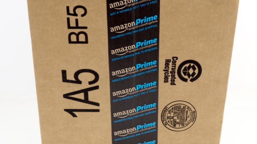 amazon package with packing tape on it